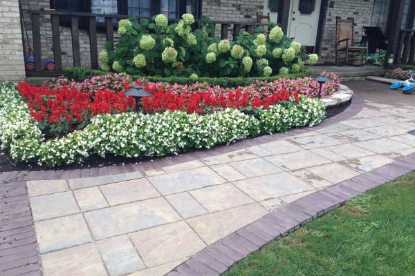 Decorative walkway by Frate Landscaping